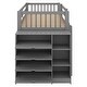 preview thumbnail 8 of 7, Pine Wood and MDF Twin-over-Twin Bunk Bed with Attached Cabinet and Shelves Storage - Space Saving and Modern Style