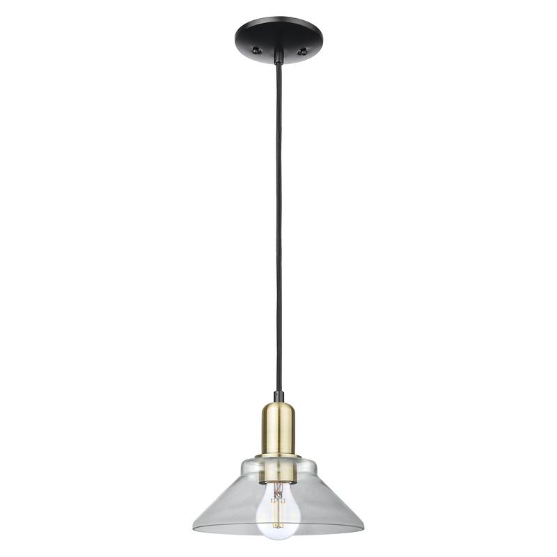 Innovations Lighting Endless Possibilities Arcadia - Orwell - 1 Light 8" Cord Hung Mini Pendant - Clear/Black Antique Brass