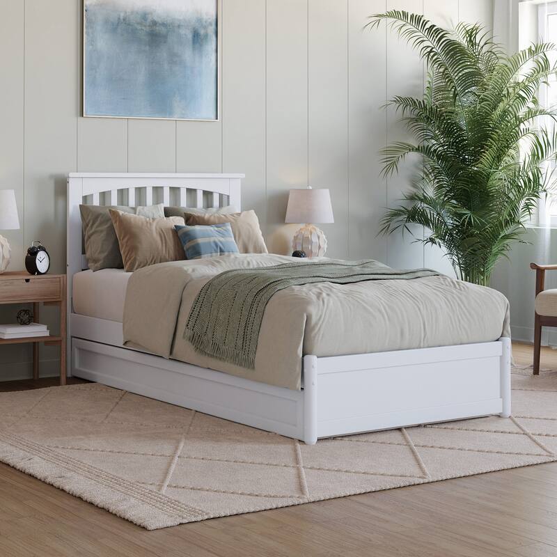 Everett Platform Bed with Panel Footboard and Twin XL Trundle