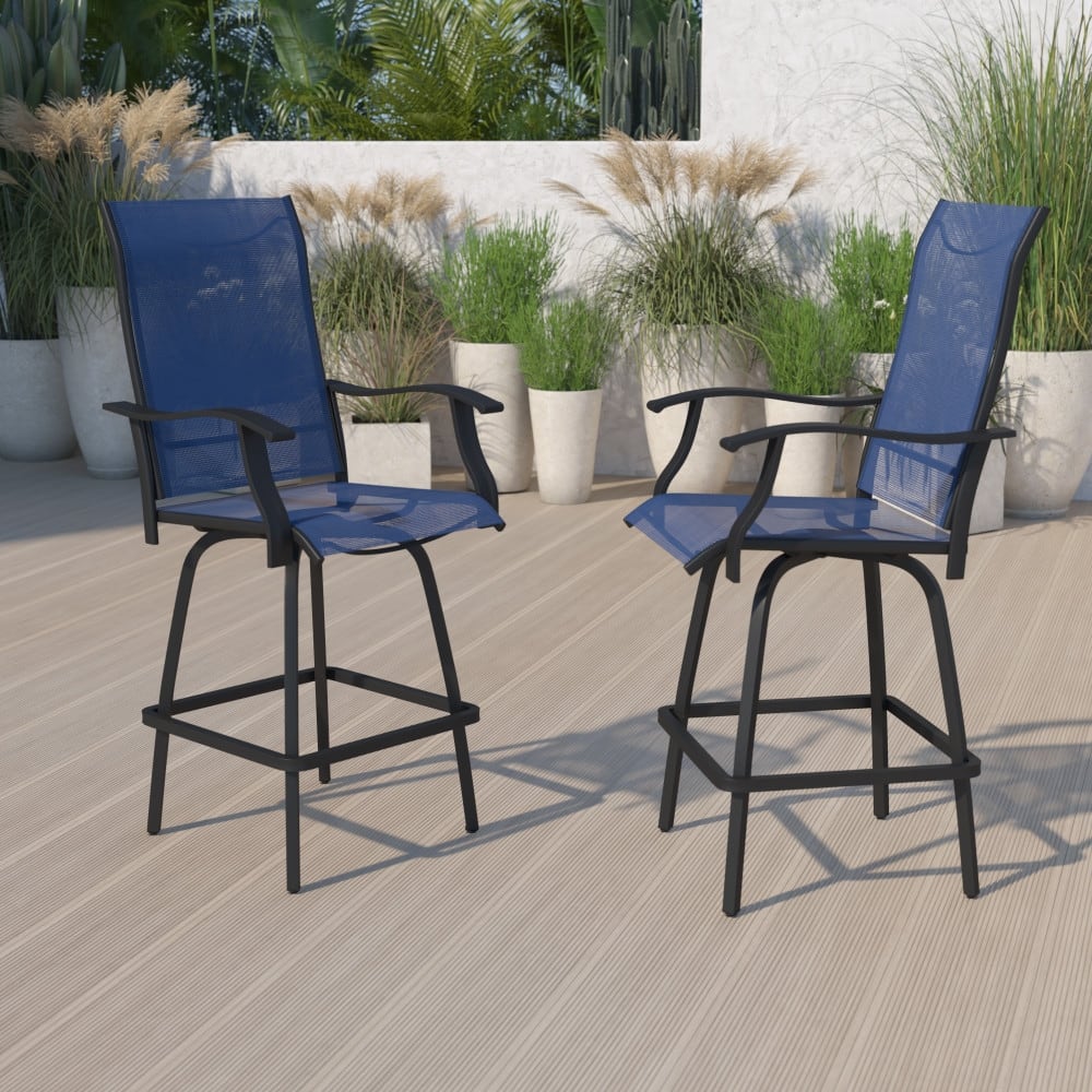 30" All-Weather Patio Swivel Outdoor Stools, Set of 2 - Garden Chair