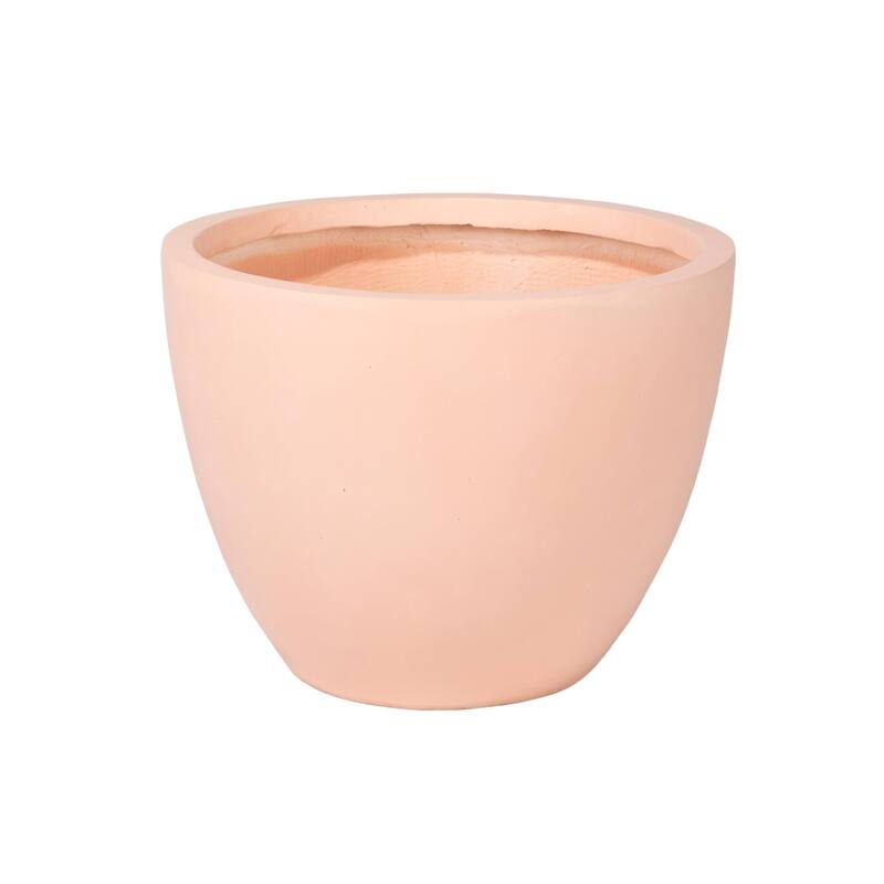 Dahlia Round Planter Pot in Fiberstone & MGO Clay with Drainage for Indoor Outdoor Patio Yard Weather Resistant Design