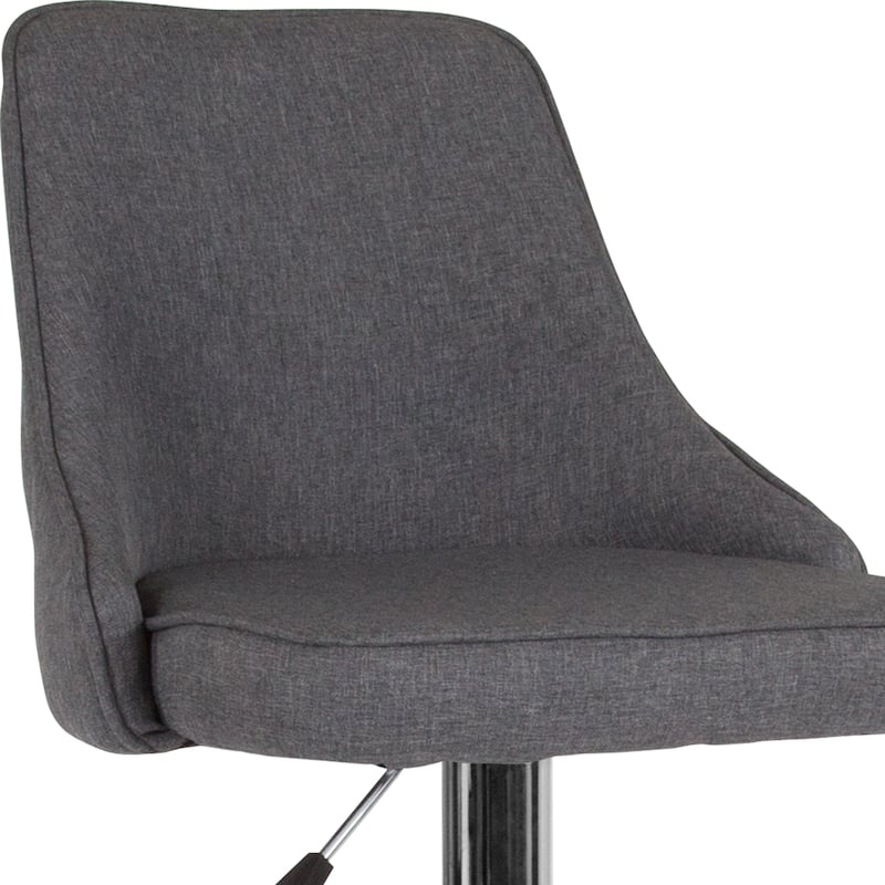 Modern Height-adjustable Chrome Barstool - 18"W x 19"D x 35.75" - 44.25"H - 18"W x 19"D x 35.75" - 44.25"H