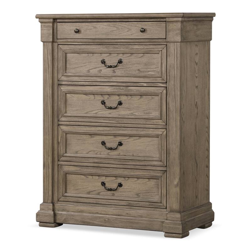 Furniture of America Wacine 6-Piece Weathered Grey Solid Wood Panel Bedroom Set