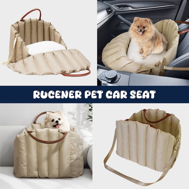 WOWMAX Small Dog Car Seat for Center Console Pet Booster Seat for Car Cat Carrier
