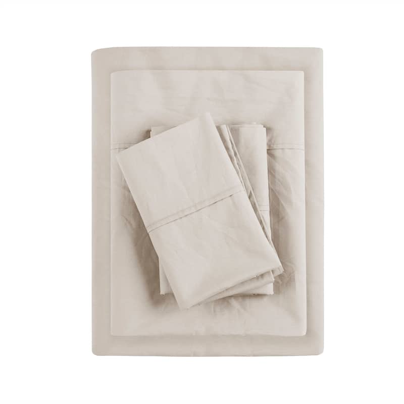 Madison Park 200 Thread Count Relaxed Cotton Percale Sheet Set
