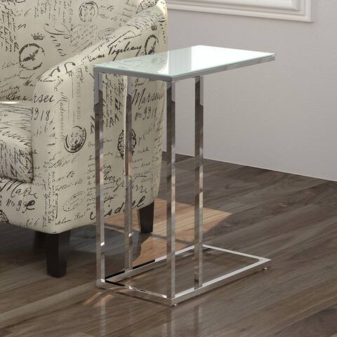 Transitional Chrome Snack Table - 10" x 18" x 24"