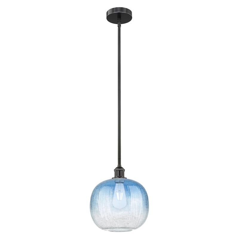 Innovations Lighting Endless Possibilities Edison - Brookhaven Sphere - 1 Light 11" Stem Hung Mini Pendant - Matte Black/Sapphire Blue