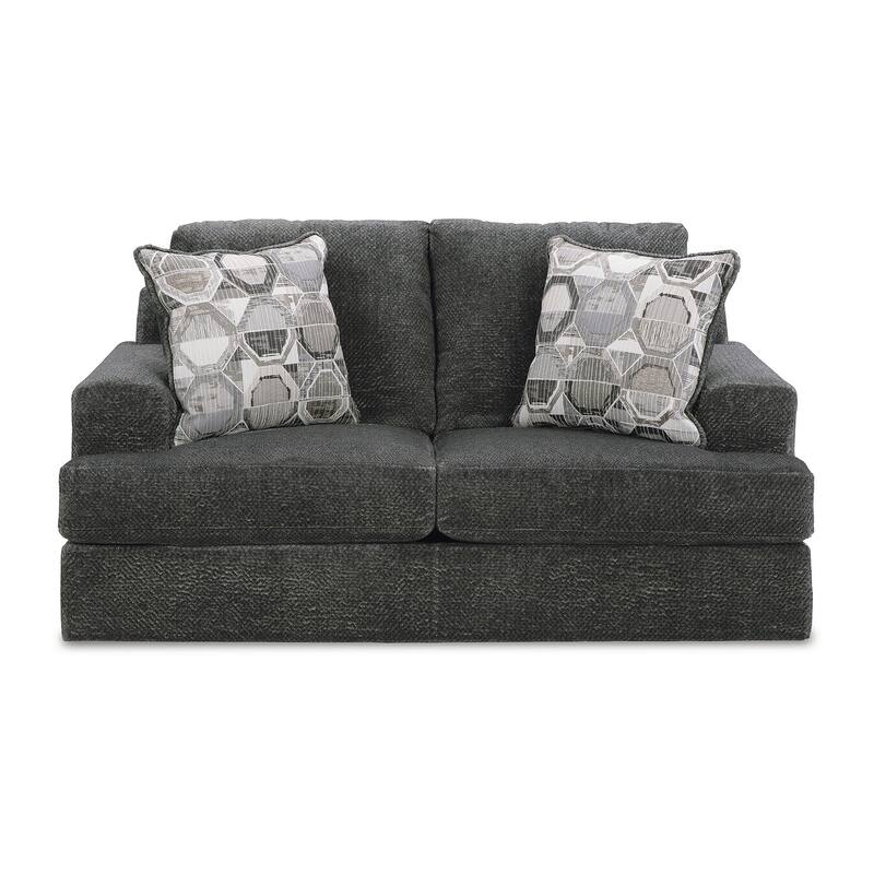 Signature Design by Ashley Karinne Smoke Loveseat - 70"W x 41"D x 39"H