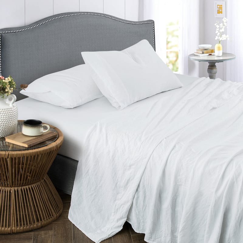 Sweet Home Collection Vintage Wash MIcrofiber Crinkle Sheet Sets
