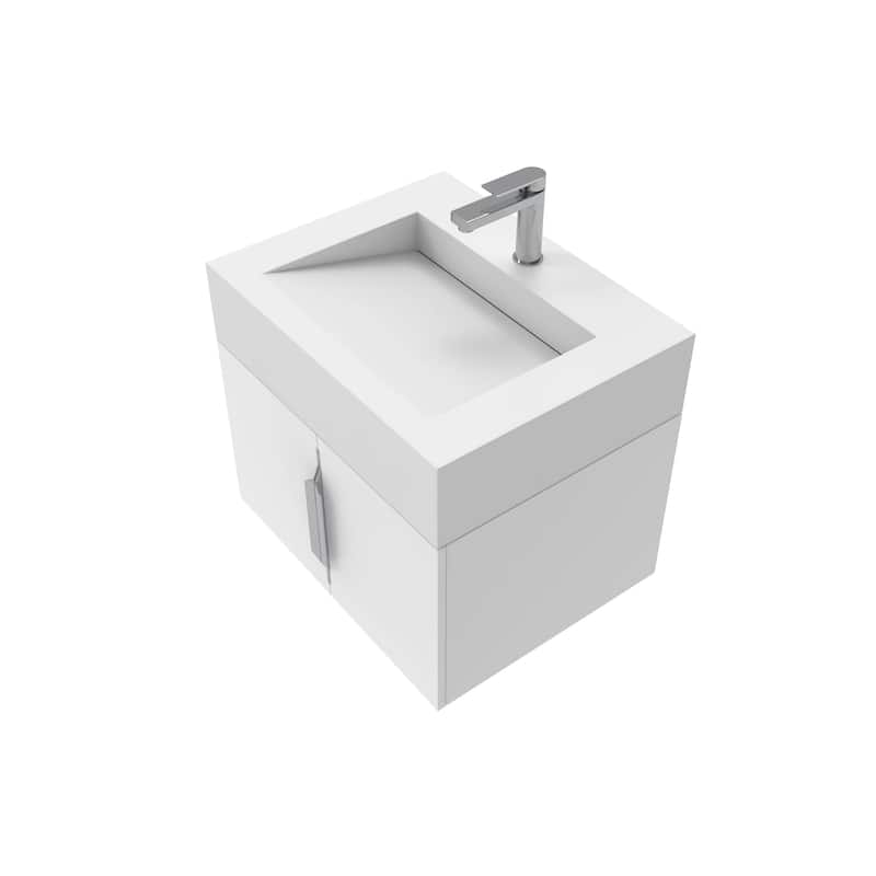 Nile 24-Inch Wall Mounted Bathroom Vanity Set w/ White Top