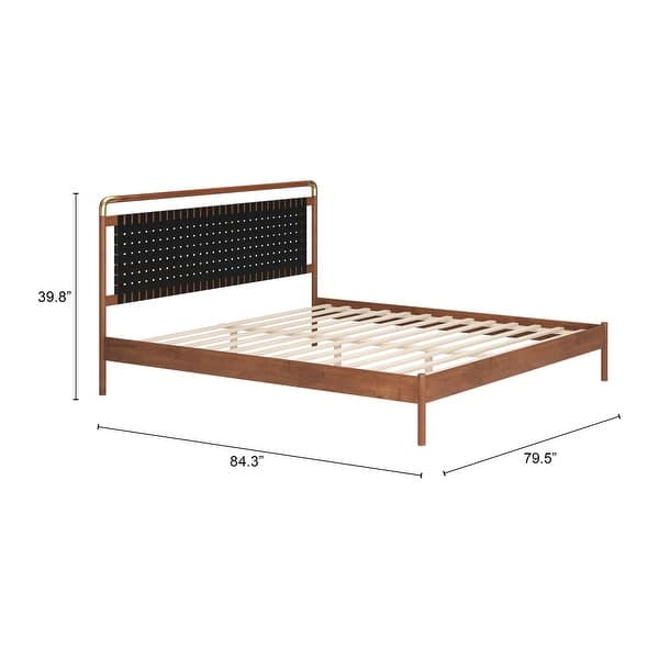 Netz King Bed Black & Walnut