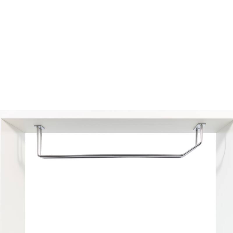 Roomfitters Wall-Mounted Wine Rack with Glass Holder, 3-Tier Wooden Bottle Storage Shelf for Home Bar or Dining Room