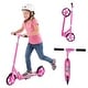 preview thumbnail 1 of 18, Gymax Folding Kick Scooter w/ 3 Adjustable Heights 8 Inches Big Wheels Pink