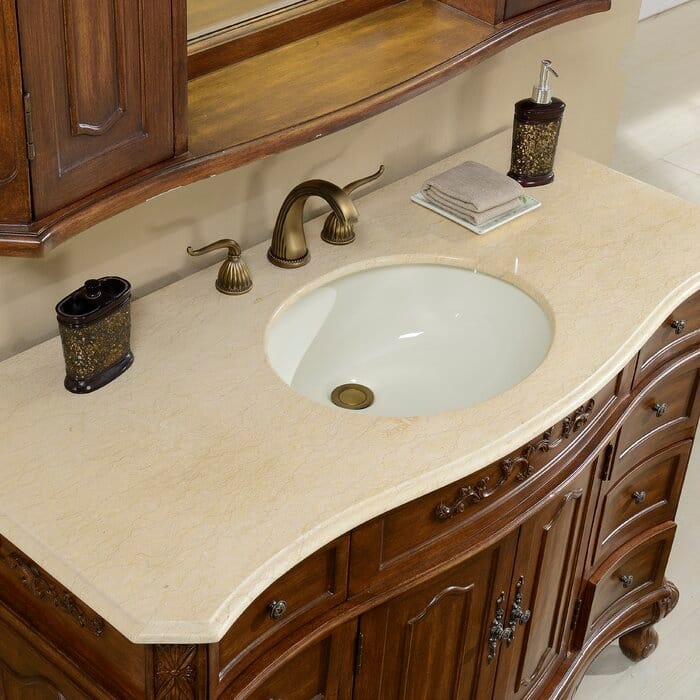 Traditional Bathroom Vanity Sink - Brown
