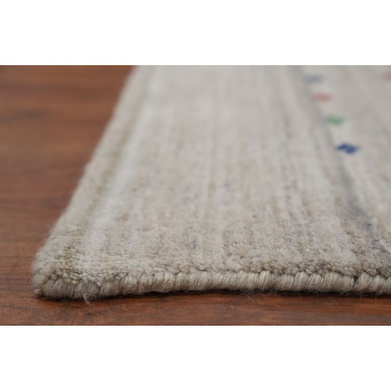 Hand Knotted Oriental Viscose Silk Carpet Tribal Animal Pictorial Beige & Ivories Gabbeh Area Rug - 11' 10'' X 8' 9''
