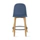 preview thumbnail 56 of 74, Farmhouse Plastic Round Bar Counter Stool Height High Chair Natural Solid Wood Kitchen Dining Patio Modern, Single, Set of 1 Blue