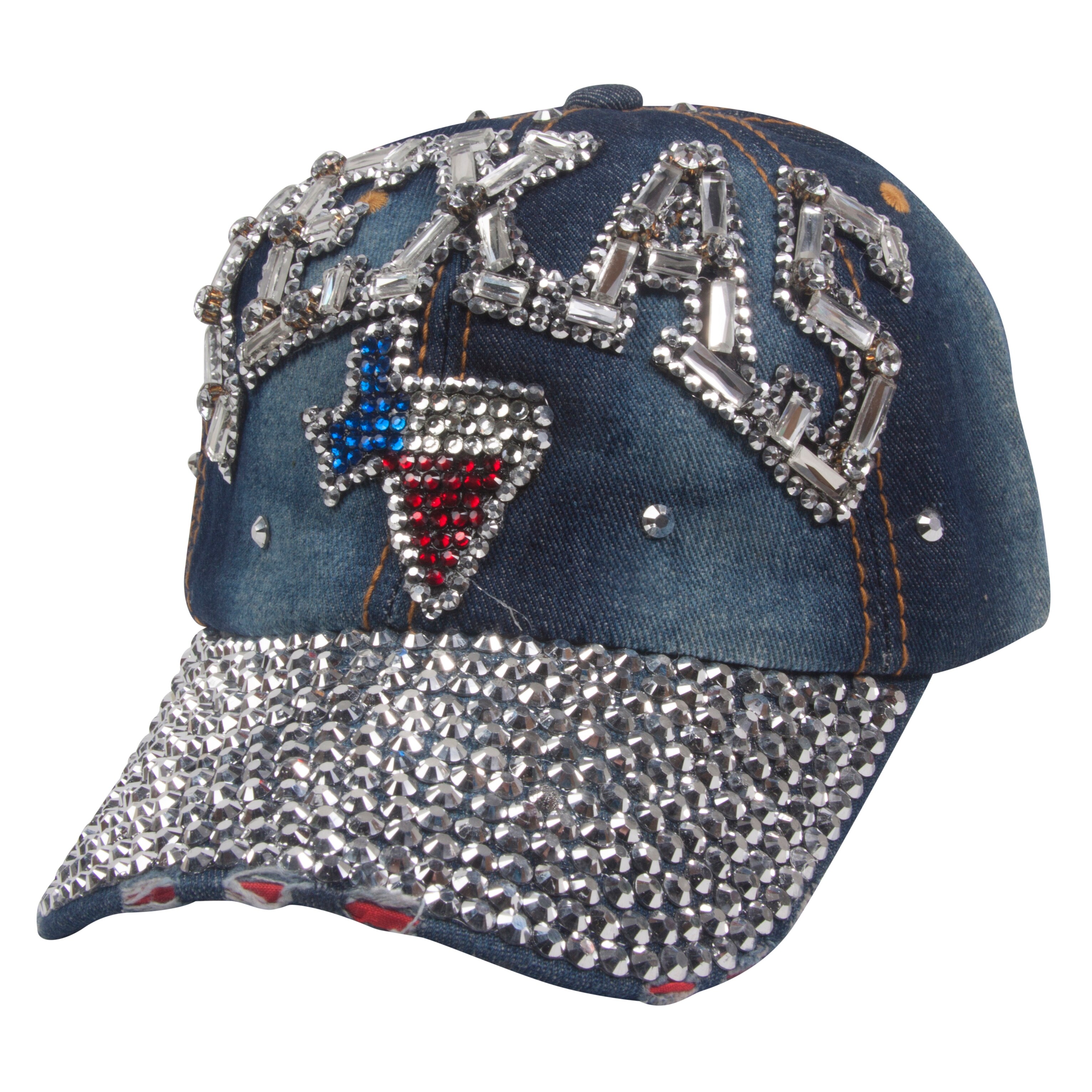 distressed denim baseball cap