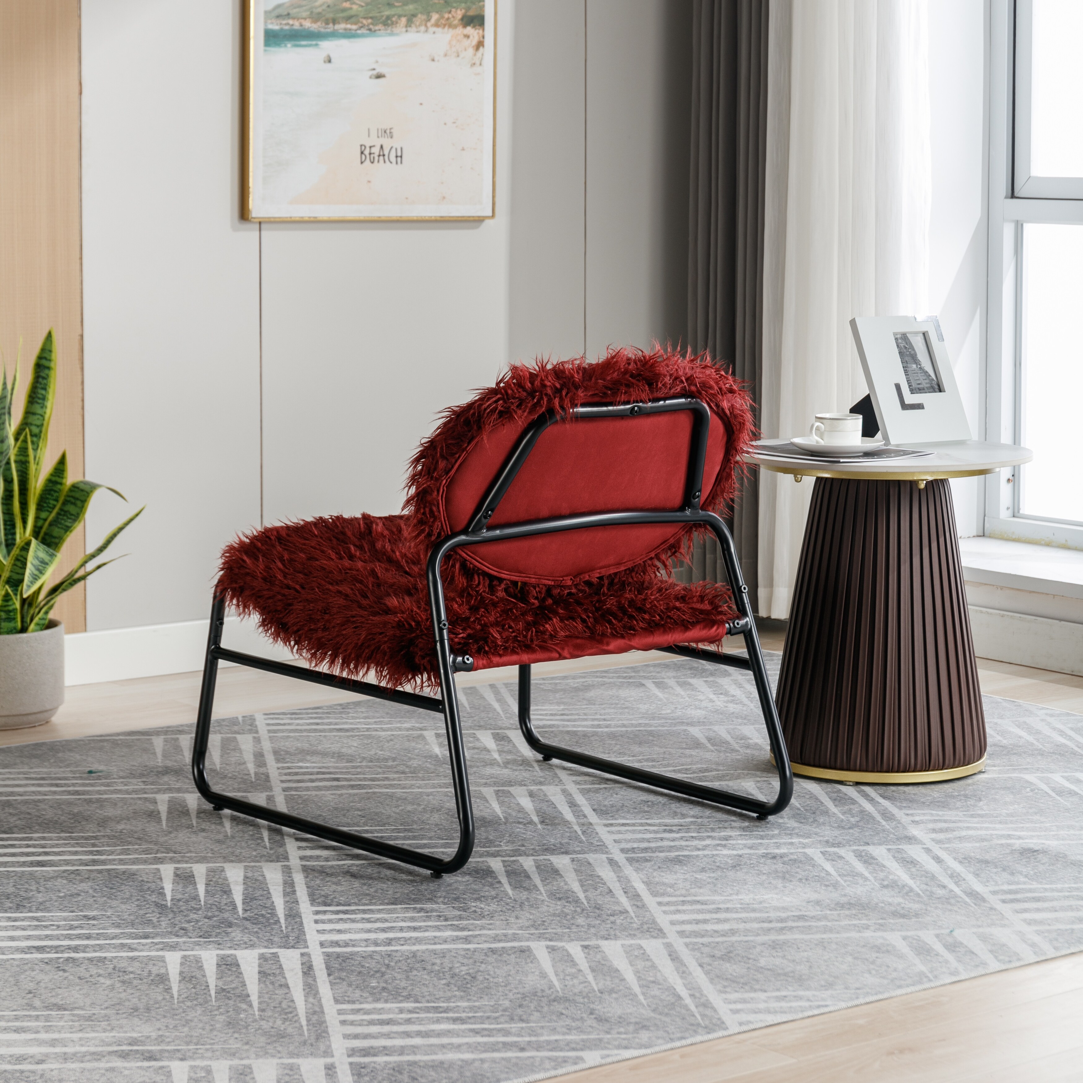Red cheap plush chair