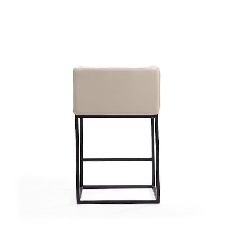 Manhattan Comfort Embassy 34 in. Black Metal Counter Height Bar Stool (Set of 2)