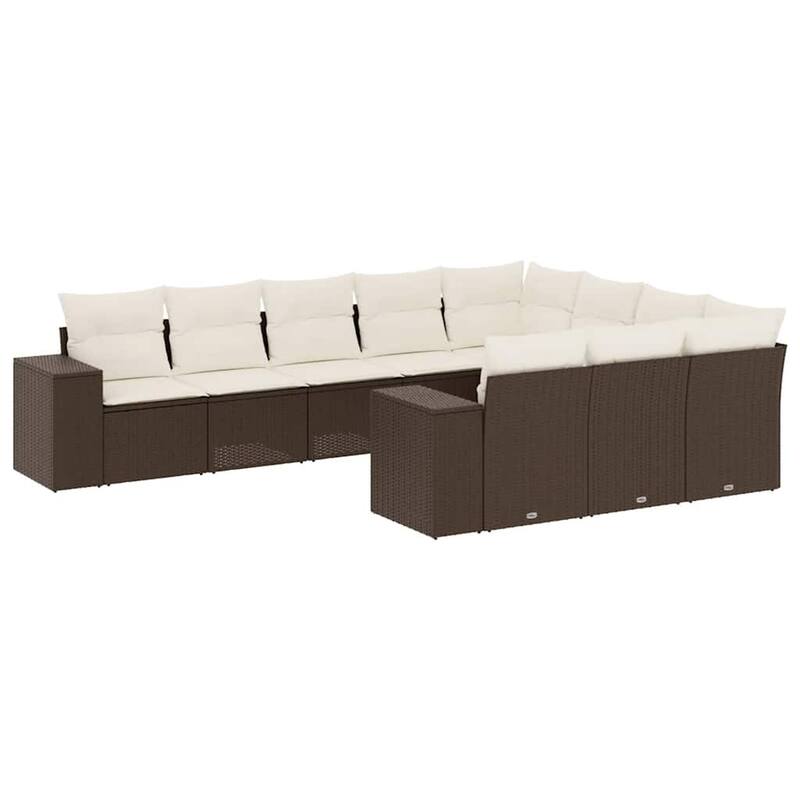 vidaXL Patio Sofa Set with Cushions Outdoor Conversation Furniture Poly Rattan