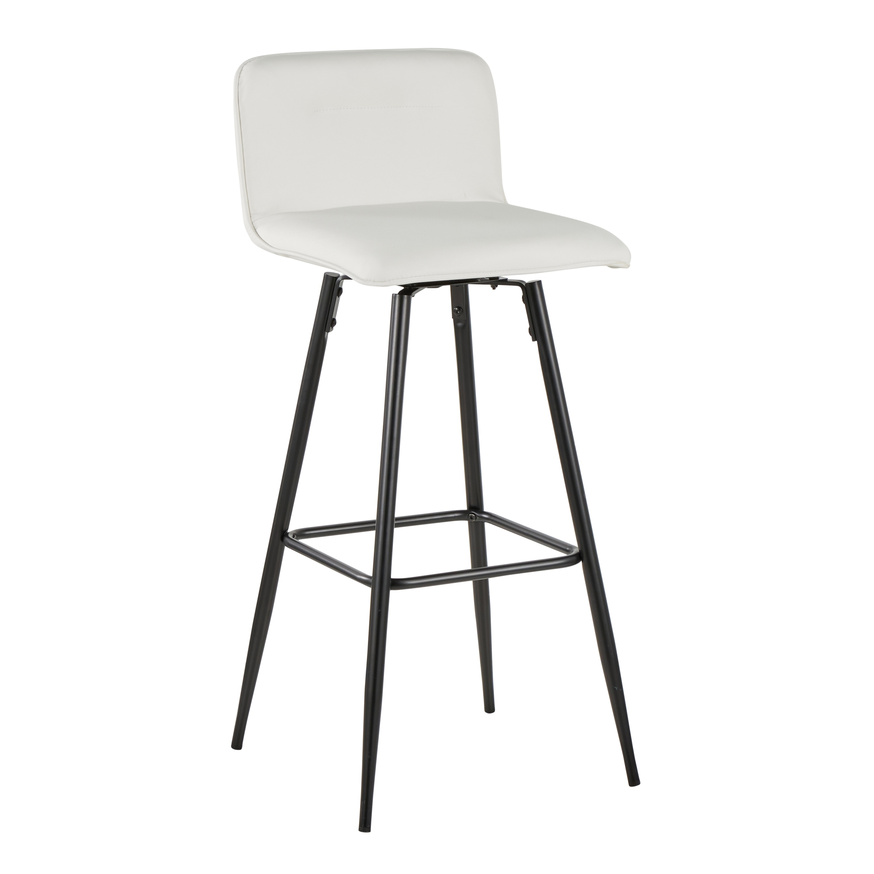 Porch & Den Kerby 30" Fixed-Height Swivel Bar Stool with Metal Legs & Square Footrest (Set of 2)