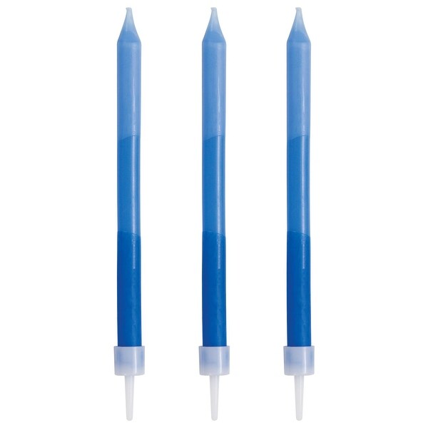 Club Pack of 144 Blue and White Solid Ombre Candles 4" - N/A