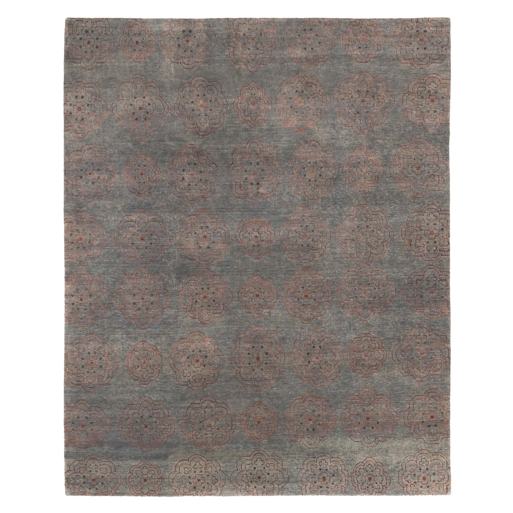 ECARPETGALLERY Hand-knotted Legacy Teal Silk, Wool Rug - 7'10 x 9'6