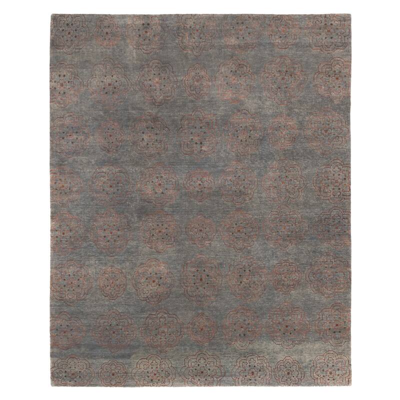 ECARPETGALLERY Hand-knotted Legacy Teal Silk, Wool Rug - 7'10 x 9'6
