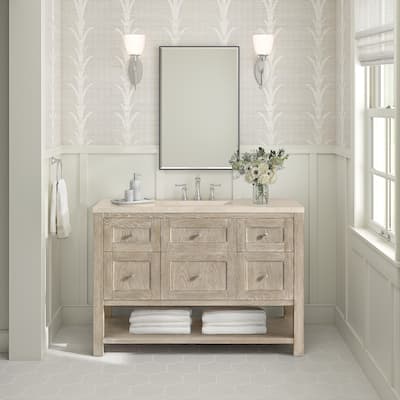 James Martin Vanities Breckenridge 48" Single Vanity, Whitewashed Oak