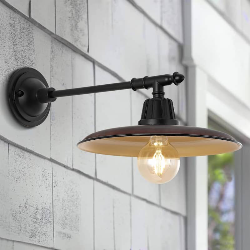 Jasper 12" Farmhouse Indoor/Outdoor LED Victorian Arm Sconce
