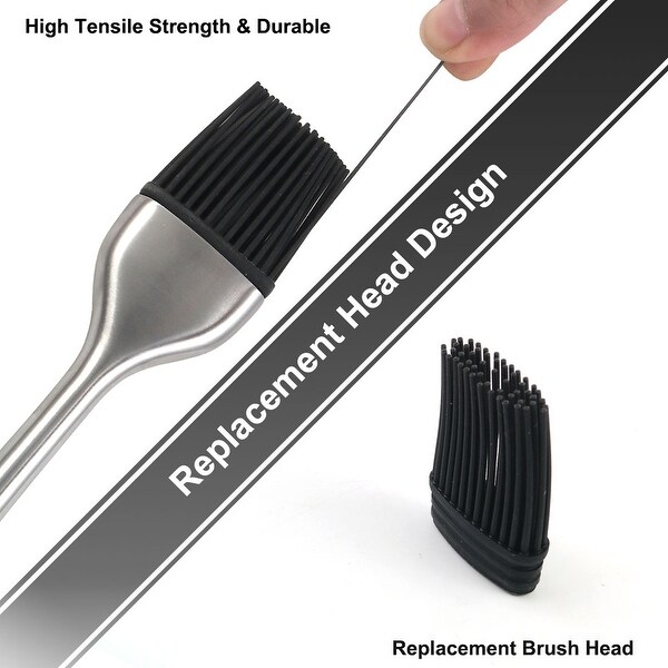 2pcs Silicone Grill Brush Heat Resistant Utensil for Grilling Marinating