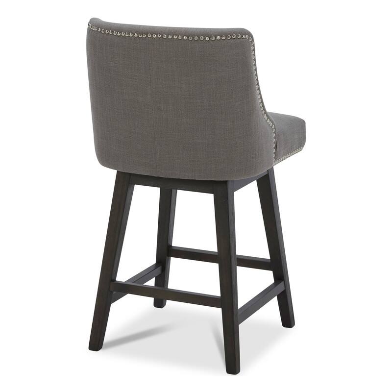 Spruce & Spring Olive Upholstered Counter Height Swivel Barstools-Single