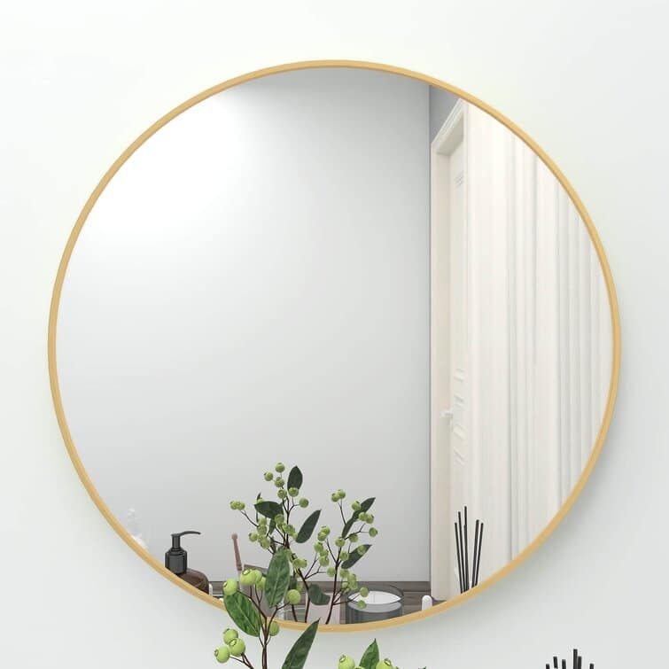 24" Wall Circle Gold Mirror Wall Decor Bathroom Make Up Vanity Mirror