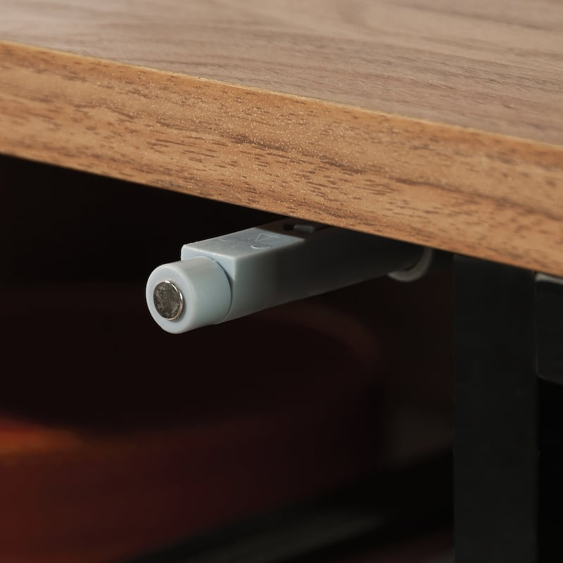 Wood Credenza for TVs up to 70" with Doors, Brown - 55.91" W x 15.67" D x 20.87" H