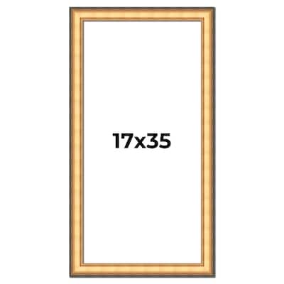 17x35 Frame Gold Plein Aire Solid Wood Picture Frame Width 2 Inches |