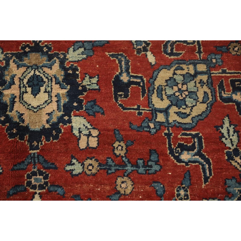 Hand Knotted Oriental 100% Wool Carpet Traditional Floral Oranges & Rust Tabriz Area Rug - 10' 7'' X 7' 8''