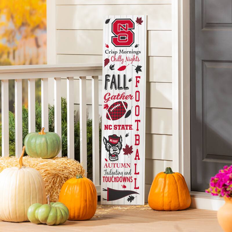 47" Double Sided Seasonal Porch Leaner, North Carolina State University - 47" x 11.25" - Fall