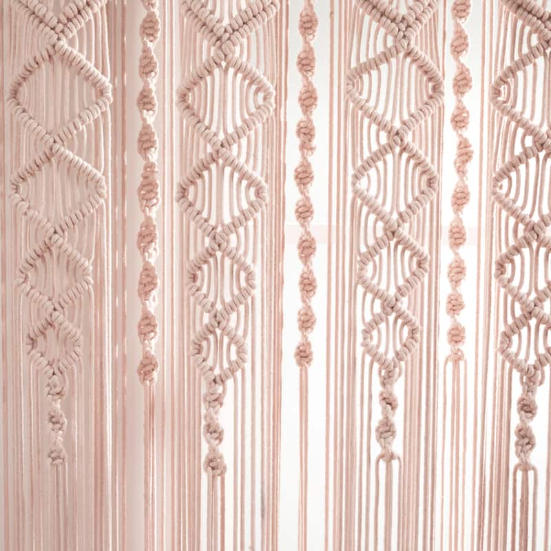 Lush Decor Boho Macrame Textured Cotton Window Curtain/Room Divider/Doorway/Wall Decor
