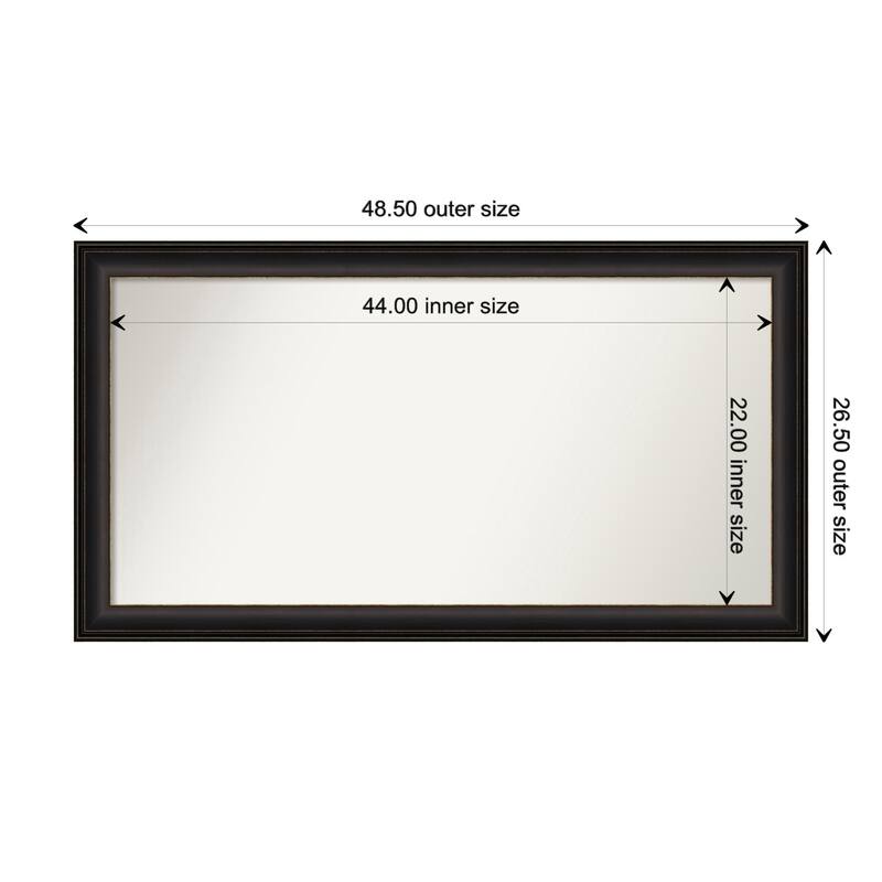 Trio Oil Rubbed Bronze Framed Non-Beveled Custom Wall Mirror, Bathroom Vanity Mirror - Outer Size: 48.5 x 26.5