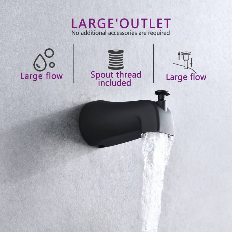 BATHLET Rainfall Shower Faucet Combo Set with Tub Spout and Rough-in Valve