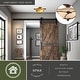 preview thumbnail 2 of 5, Vine 15-in W Black Rustic Semi Flush Mount Ceiling Light Amber Glass - 15-in W x 7.5-in H x 15-in D