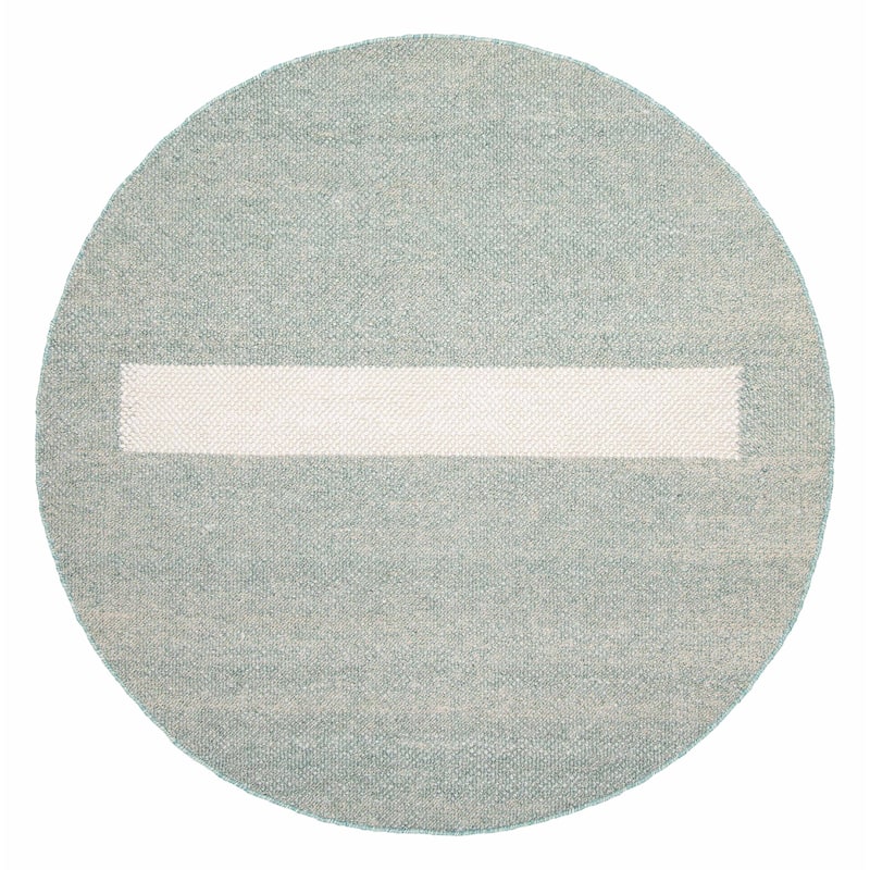 ECARPETGALLERY Braid weave Sienna Teal Wool Rug - 5'11 x 5'11 - Teal - 5'11 x 5'11
