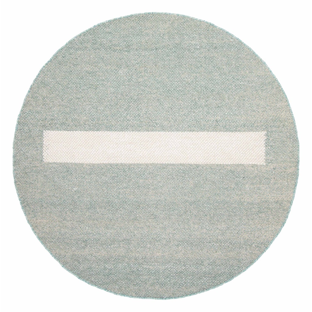 ECARPETGALLERY Braid weave Sienna Teal Wool Rug - 5'11 x 5'11