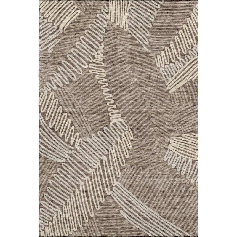 Premium Washable Super Soft Contemporary Leaf Mayfield Rug