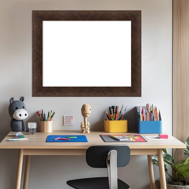 Amanti Art Warm Walnut Framed Dry Erase Magnetic Board