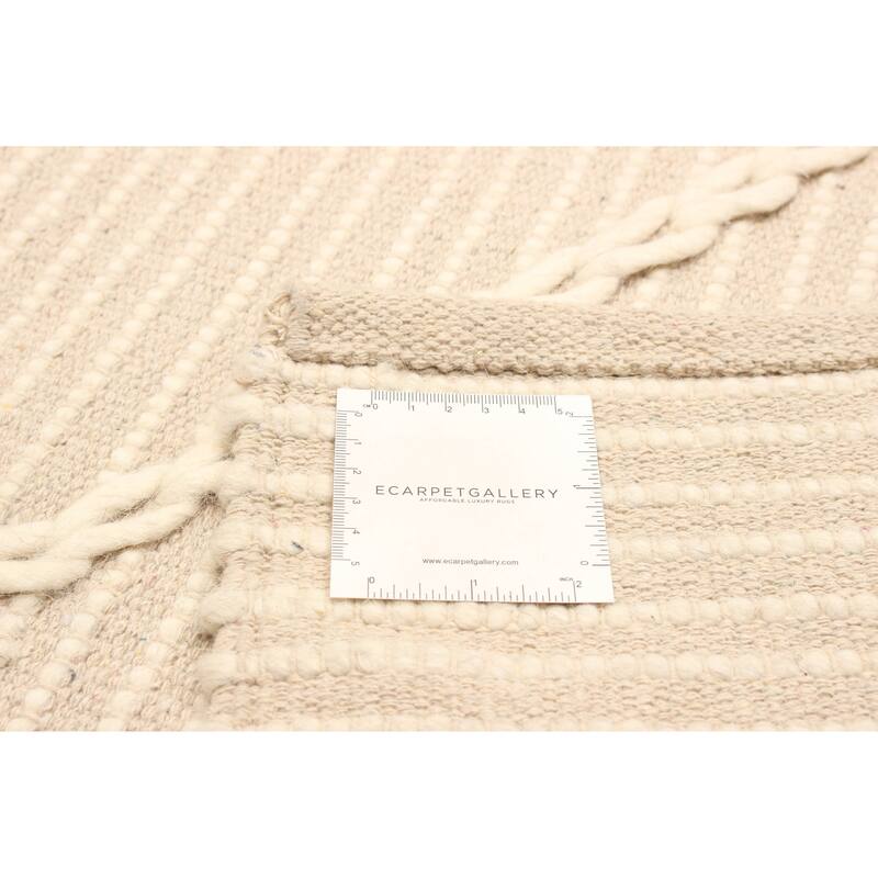 ECARPETGALLERY Braid weave Sienna Tan Wool Rug - 4'9 x 7'11