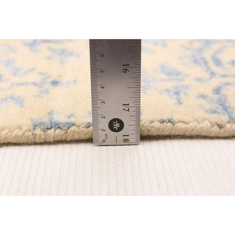 ECARPETGALLERY Hand Loomed Elysian Cream Viscose, Wool Rug - 4'10 x 7'11