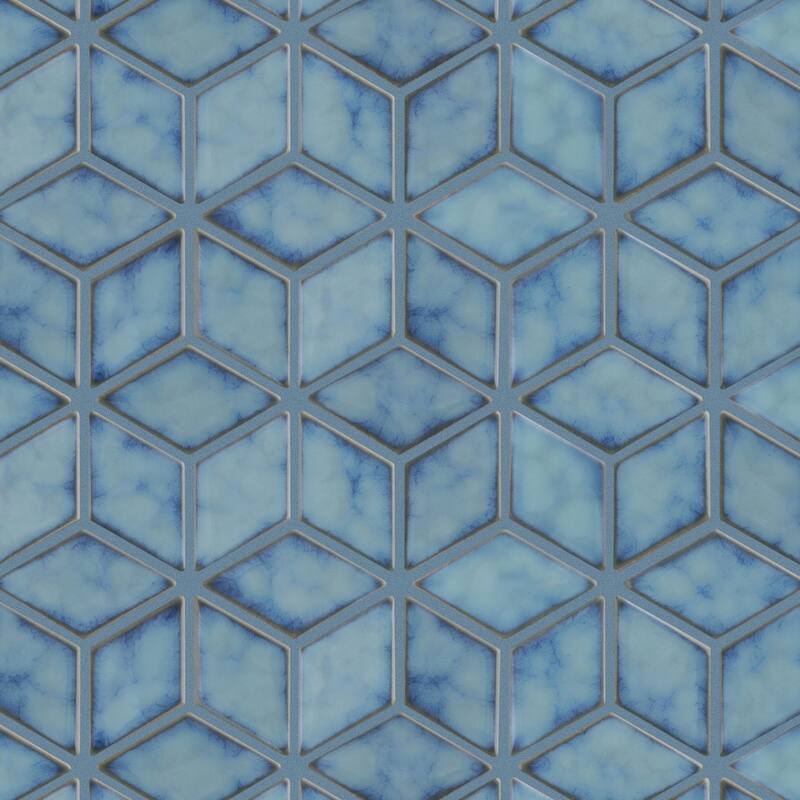 Merola Tile Hudson Rhombus Marine 10-1/4" x 11-3/4" Porcelain Mosaic Floor and Wall Tile