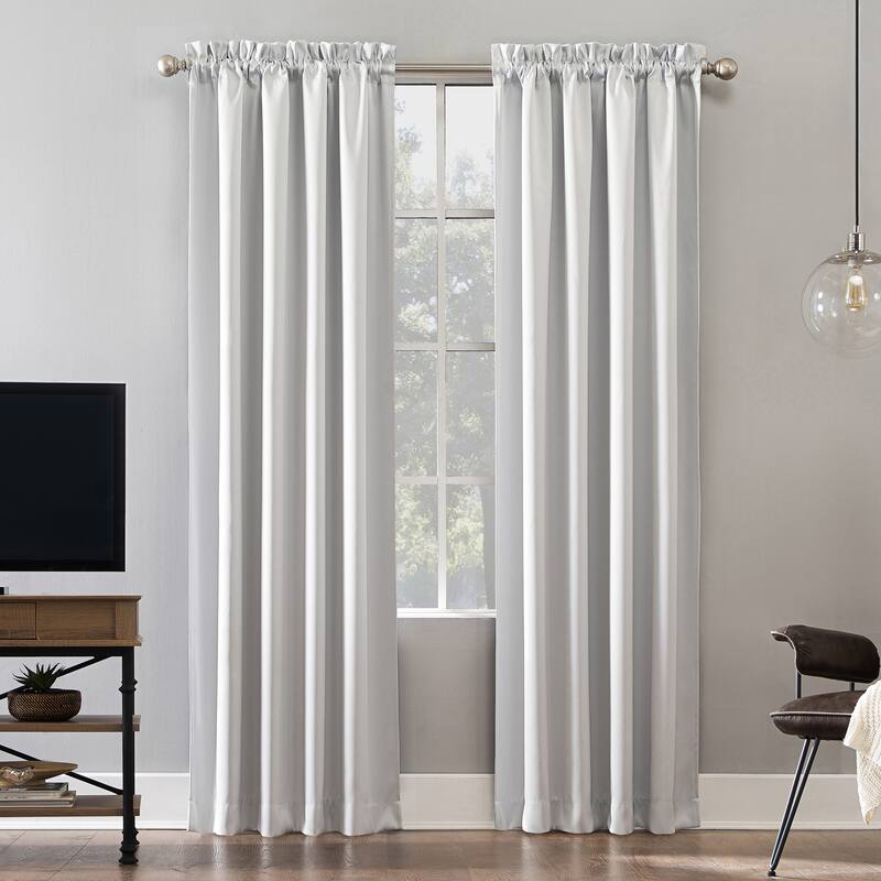 Sun Zero Oslo Home Theater 100% Blackout Rod Pocket Curtain Panel, Single Panel - 52 x 95 - Pearl