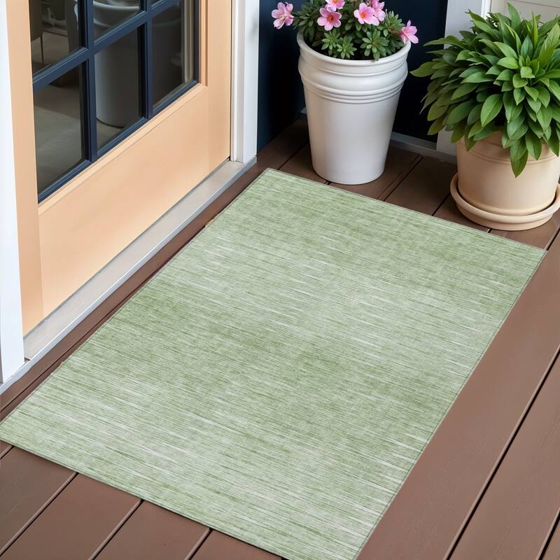 HomeRoots Abstract Transitional Rectangle Outdoor Rug - 3' x 5'